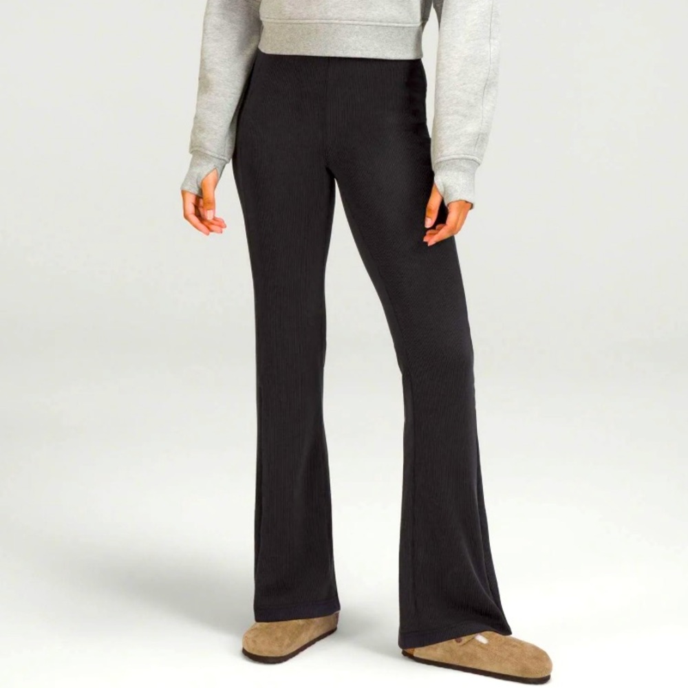 Lululemon Brushed Softstream Ribbed Zip flare pants